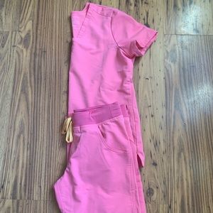 Figs Neon Pink Scrubs size small